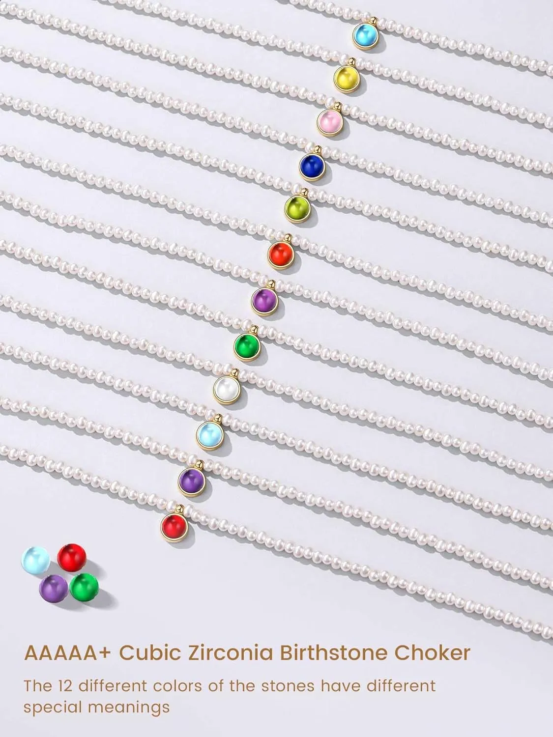 KeyStyle Baroque Pearl Necklace for Women, Birthstone Choker 4/5 MM Dainty Imitation Pearl Necklaces Wedding Pearl Chokers Delicate Jewelry for Women Simple Bridesmaid Jewelry Gifts