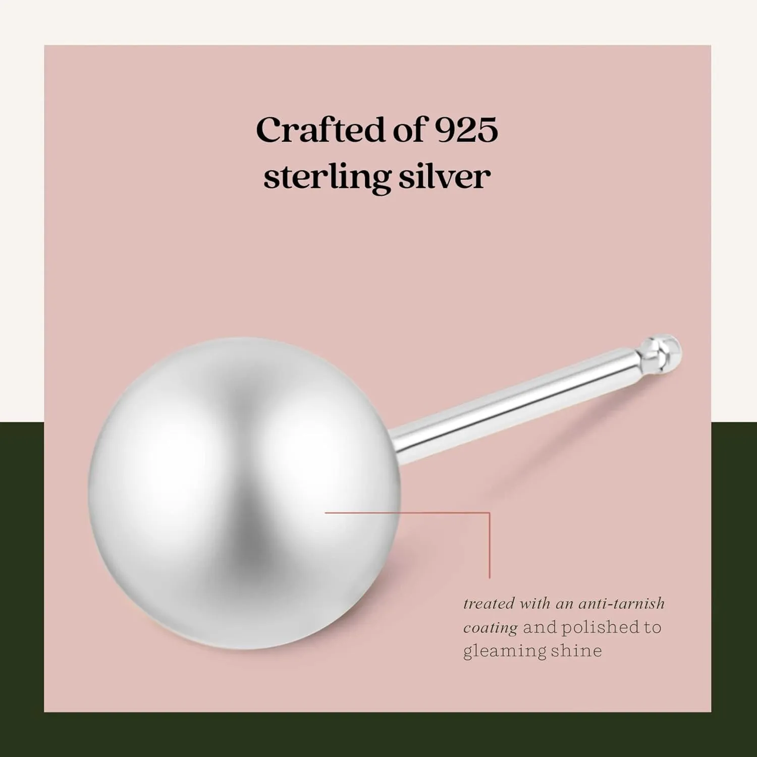 KEZEF Sterling Silver Ball Stud Earrings for Women - Hypoallergenic Lightweight Stud Earrings for Women | 2mm-16mm Ball Earrings in 14K Gold, Rose Gold or 925 Sterling Silver
