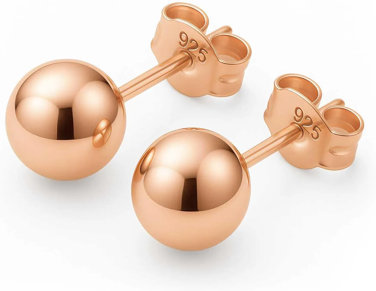 KEZEF Sterling Silver Ball Stud Earrings for Women - Hypoallergenic Lightweight Stud Earrings for Women | 2mm-16mm Ball Earrings in 14K Gold, Rose Gold or 925 Sterling Silver