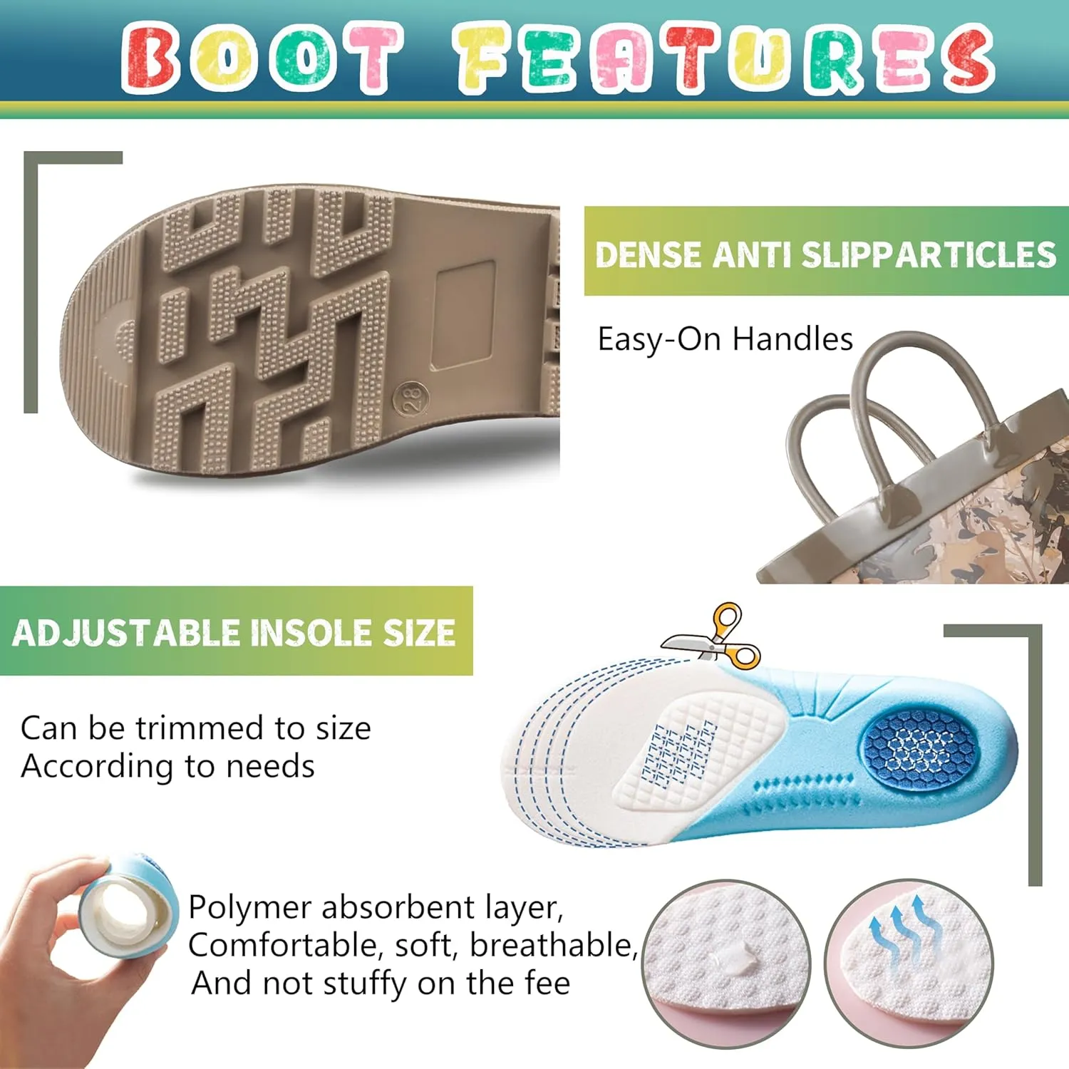 Kids Rain Boots with Cotton Lining, Rubber Construction, Prints for Comfort and Style