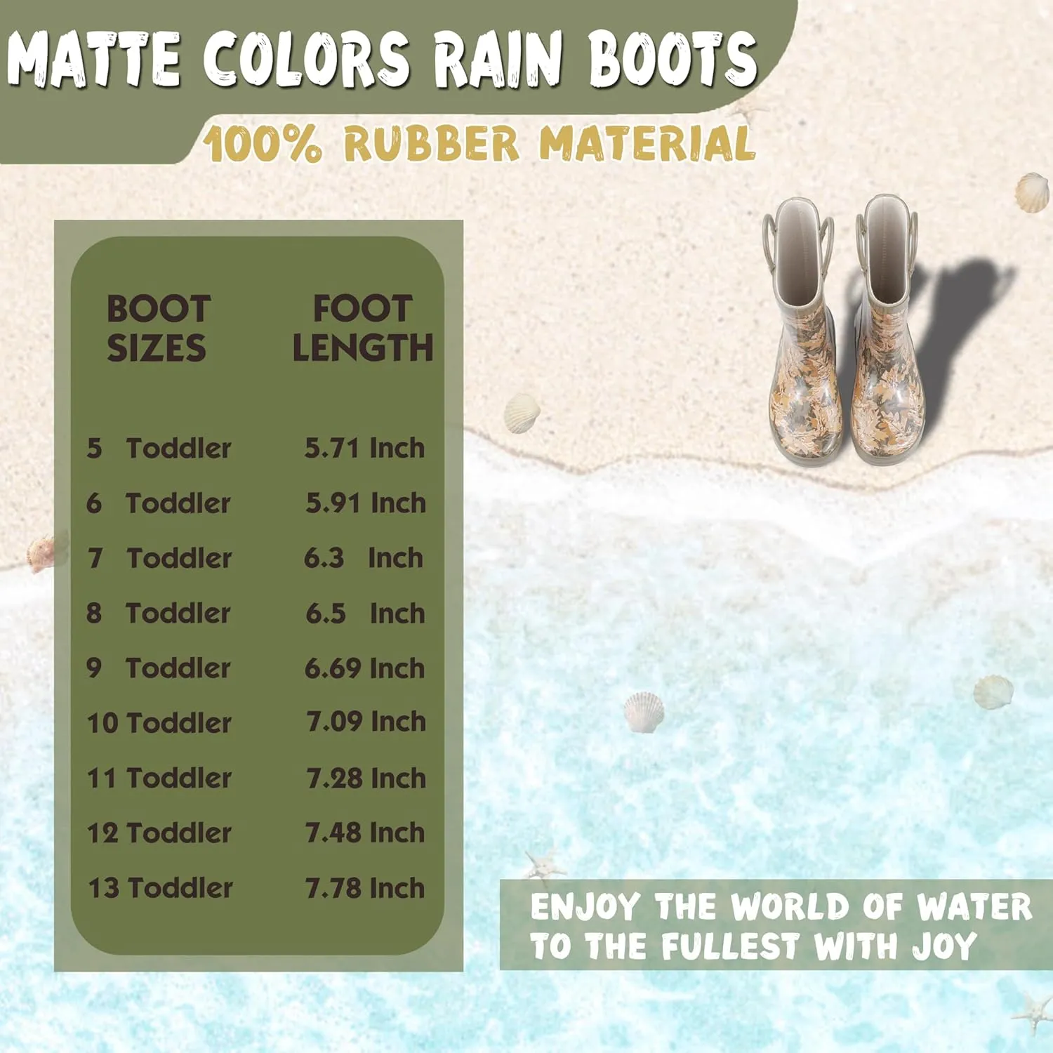 Kids Rain Boots with Cotton Lining, Rubber Construction, Prints for Comfort and Style