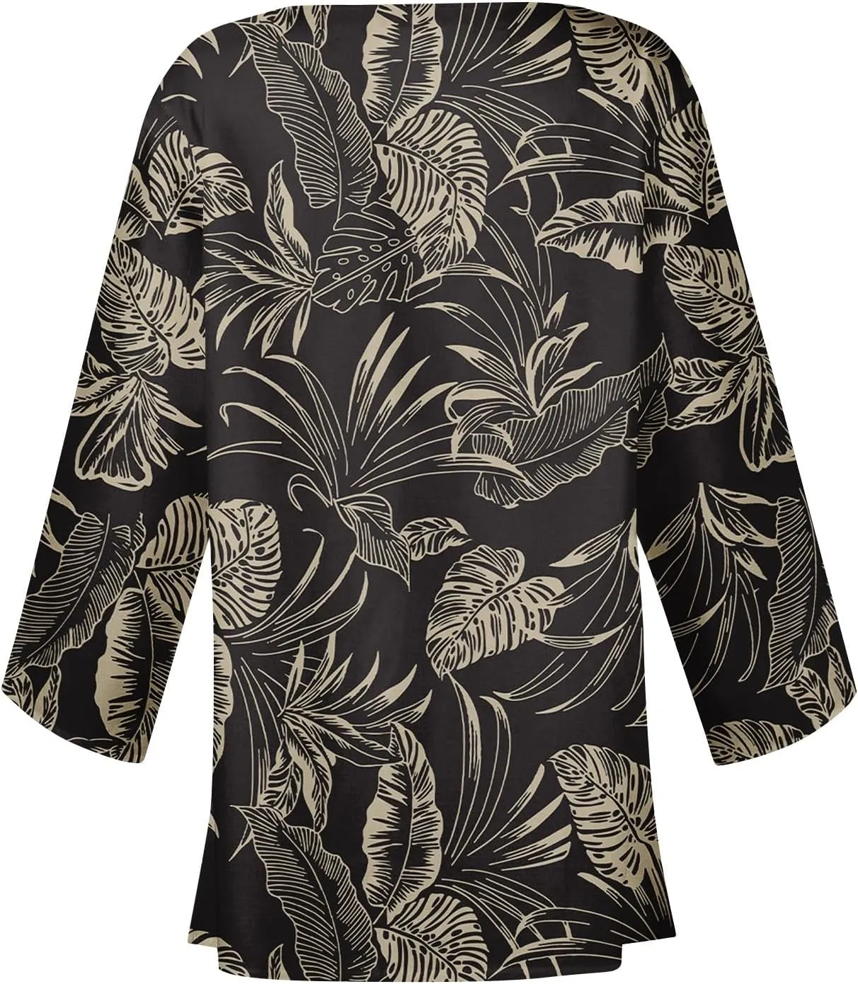 Kimono Cardigan Dusters Cardigan Casual Floral Print Round Neck Jacket Plus Size Vacation Kimono Cardigan