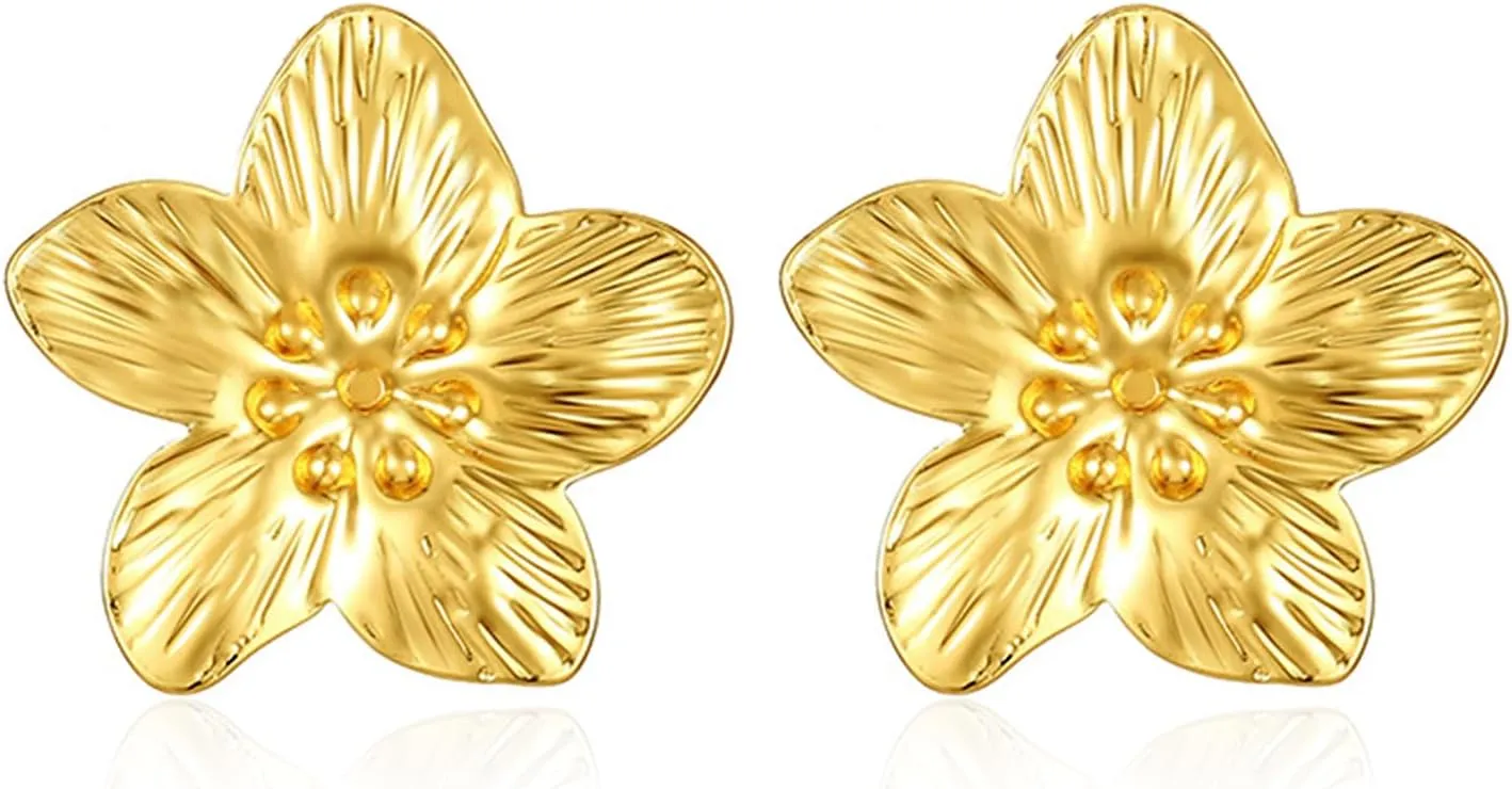 KOMI Women's Gold Studs Earrings 14K Gold Plated Dainty Studs Earring Stainless Steel Hypoallergenic Earrings for Women Gifts