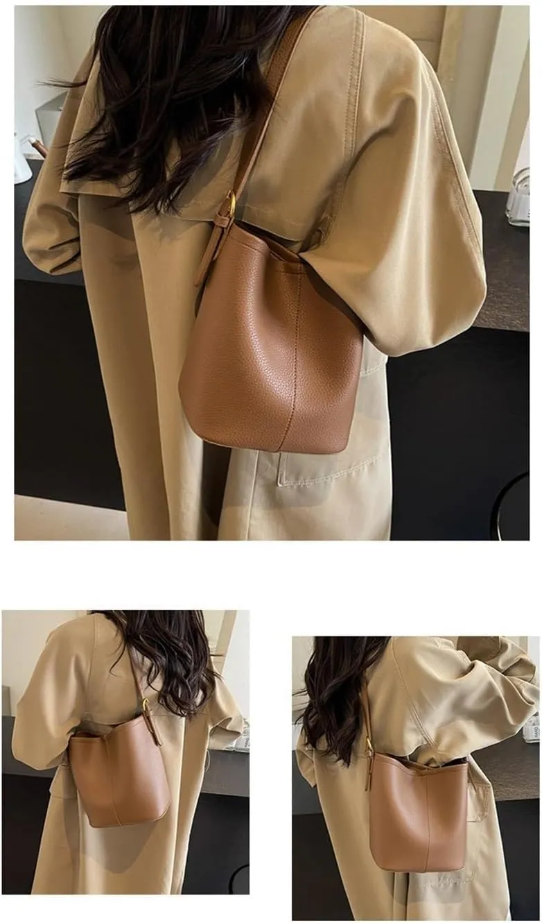 Ladies Large-Capacity Shoulder Bag Underarm Shoulder Bucket Bag
