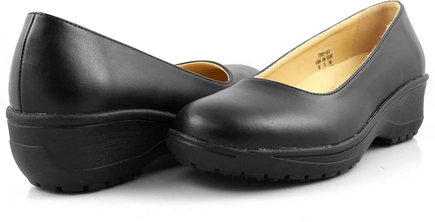 Laforst Darling Manmade Upper Nonslip Waitress Server Fashion Slip On Shoes