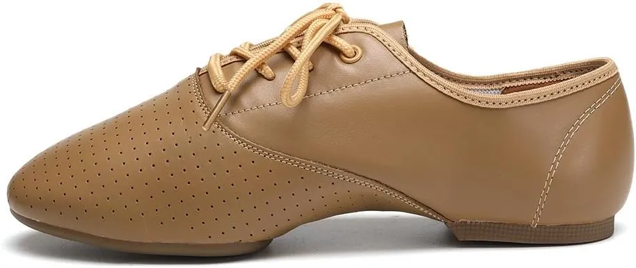 Latin Dance Practice Shoes for Women Closed Toe Lace-up Modern Salsa Tango Standard Dancing Shoes,Model RY-ZPJS-0.39" heel