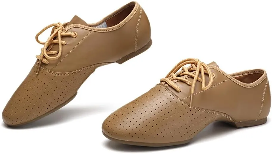 Latin Dance Practice Shoes for Women Closed Toe Lace-up Modern Salsa Tango Standard Dancing Shoes,Model RY-ZPJS-0.39" heel