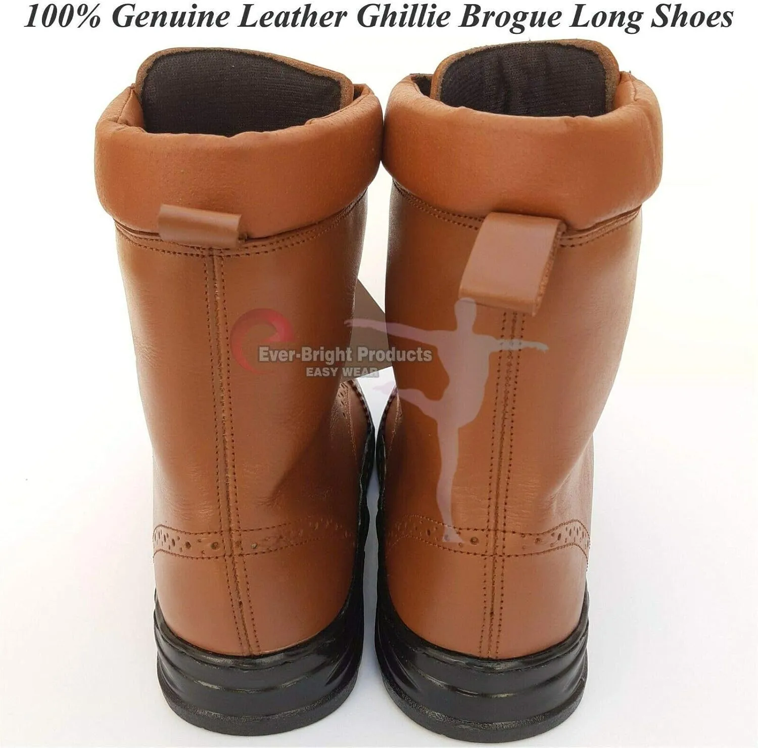 Leather Ghillie Brogue Kilt Long Shoes Traditional Scottish Piper and Highland Outfit Wedding Shoes UK Size 6-13