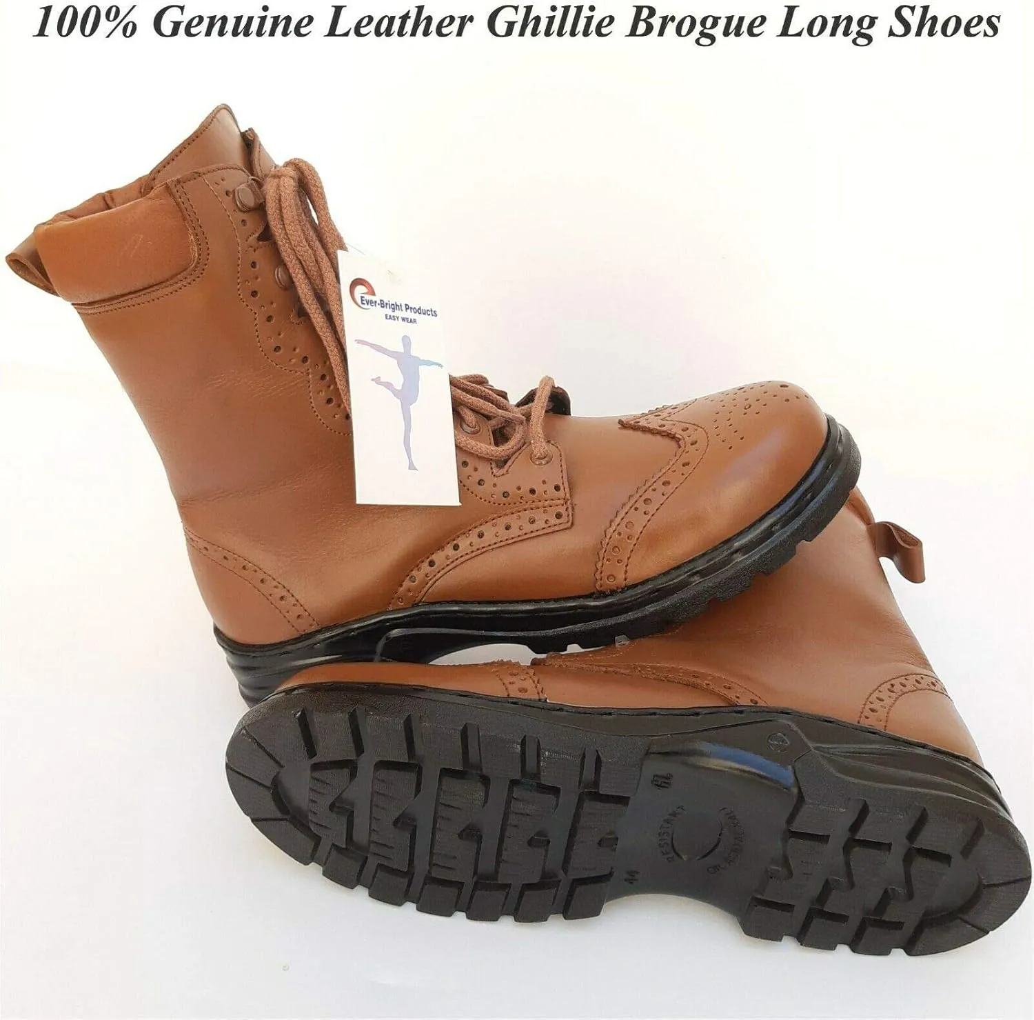 Leather Ghillie Brogue Kilt Long Shoes Traditional Scottish Piper and Highland Outfit Wedding Shoes UK Size 6-13