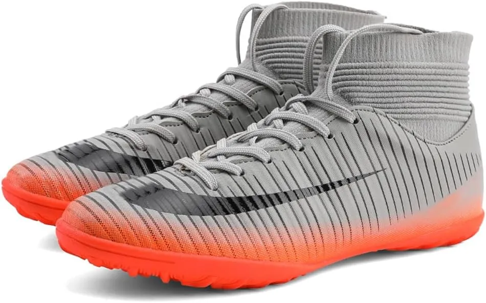 Lightweight Big Boy's Soccer Boots Indoor Youth Football Shoes Firm Ground Mens Soccer Athletic Shoes for Outdoor/Indoor/Game/Training