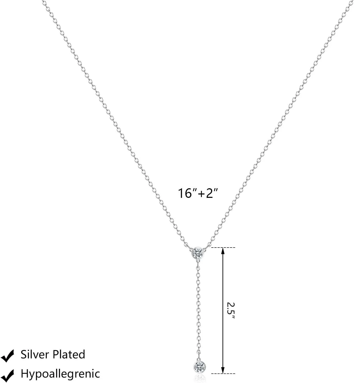 Luxval Lariat Gold Necklace for Women, Dainty Long Necklace 14k Gold Plated/Silver Y-Shaped Pendant Necklaces Trendy Beaded Chain Drop Necklaces Jewelry for Women Gifts