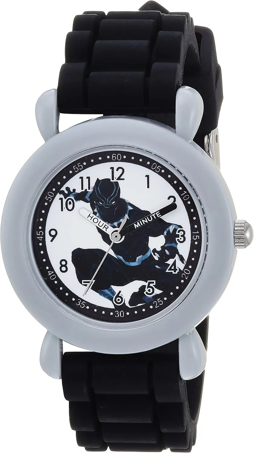 MARVEL Kids' WMA000235 Avenger Analog Display Analog Quartz Black Watch