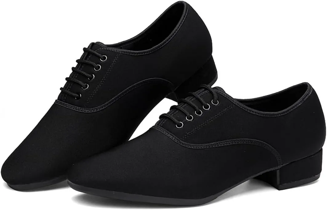 Men's Ballroom Dance Shoes, 2.5Cm/1Inchs Tango Salsa Latin Character Shoe Breathable Canvas Dancing Shoes for Men