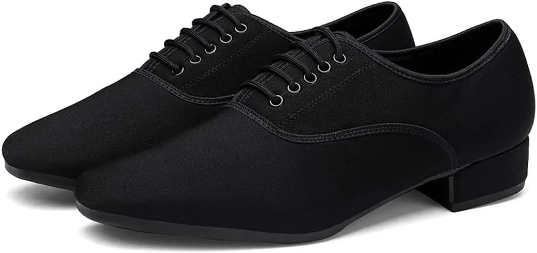 Men's Ballroom Dance Shoes, 2.5Cm/1Inchs Tango Salsa Latin Character Shoe Breathable Canvas Dancing Shoes for Men