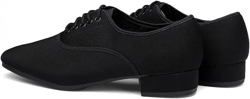 Men's Ballroom Dance Shoes, 2.5Cm/1Inchs Tango Salsa Latin Character Shoe Breathable Canvas Dancing Shoes for Men