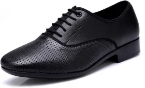 Men's Ballroom Dance Shoes Lace Up Practice Dancing Sneakers Low Heel Latin Salsa Dancing Shoes for Male Lace-Up Practice Dance Shoes