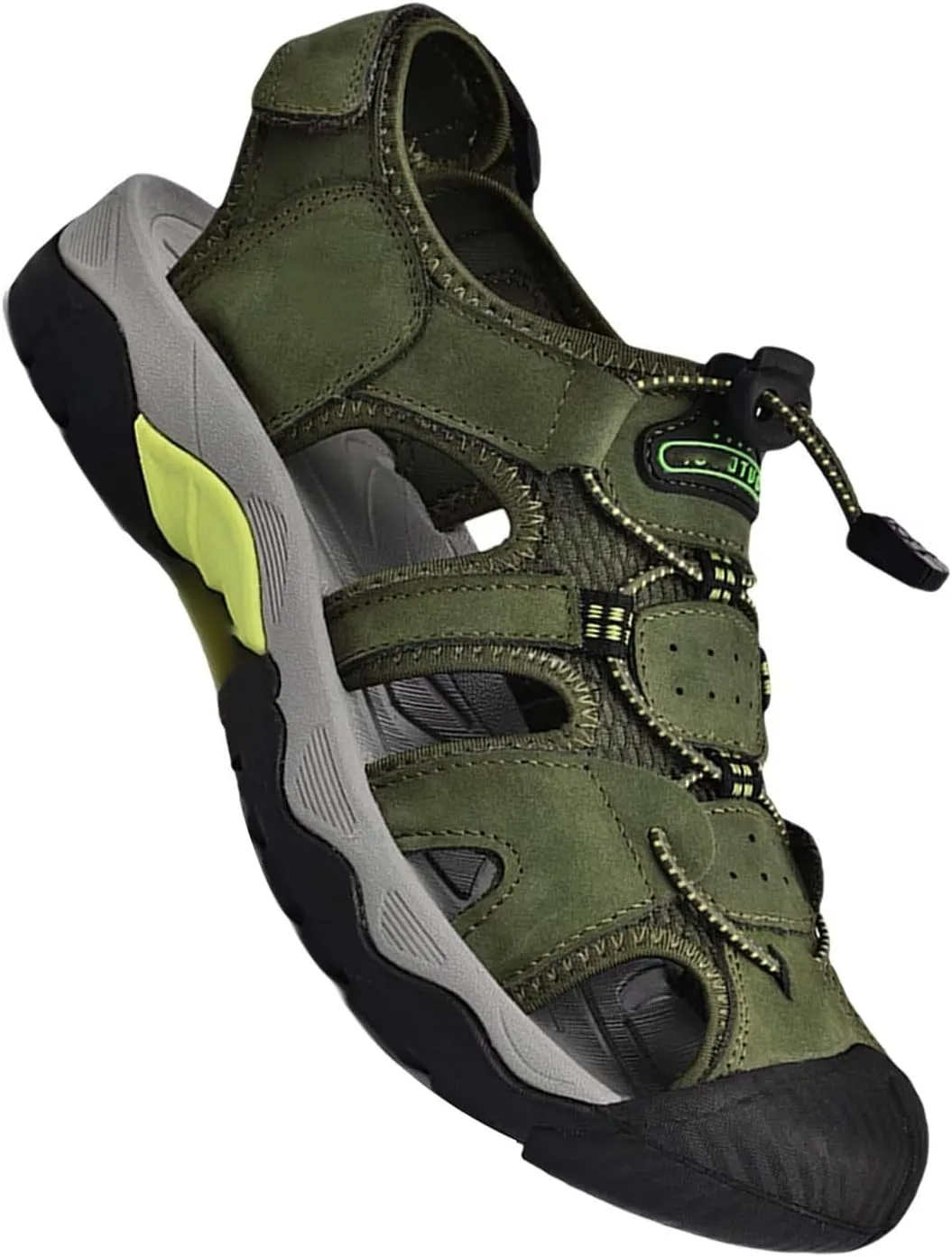 Men's Sport Sandals Closed Toe Breathable Sandals Summer Fisherman Beach Shoes Leather Sandals for Walking Hiking