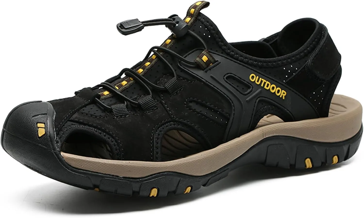 Mens Sport Sandals Outdoor Hiking Sandals Closed Toe Waterproof Casual Lightweight Summer Breathable Beach Shoes