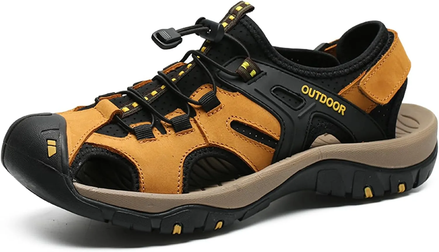 Mens Sport Sandals Outdoor Hiking Sandals Closed Toe Waterproof Casual Lightweight Summer Breathable Beach Shoes