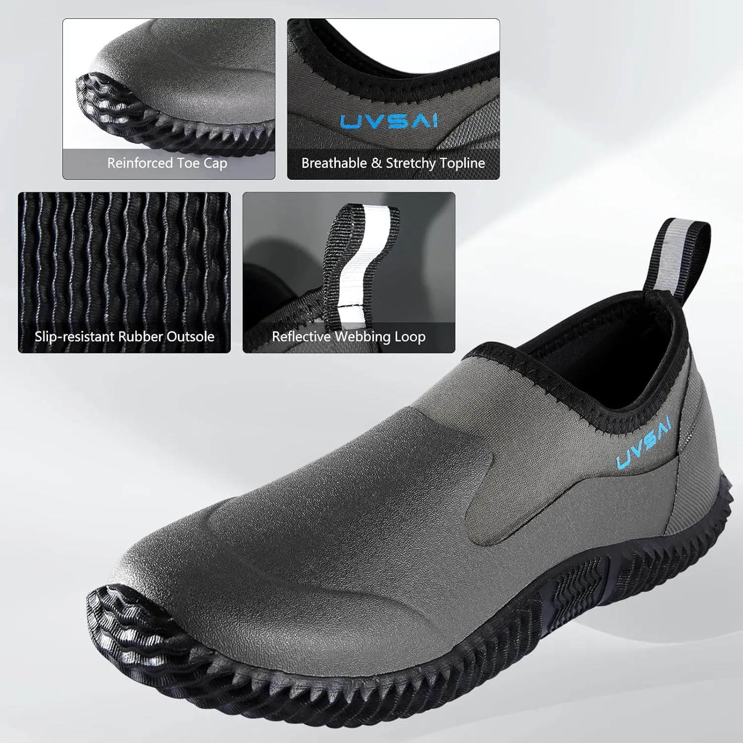Mens Waterproof Garden Shoes Rain Boots Slip-On Footwear for Gardening Farming Camping Lawn Care Yard Work