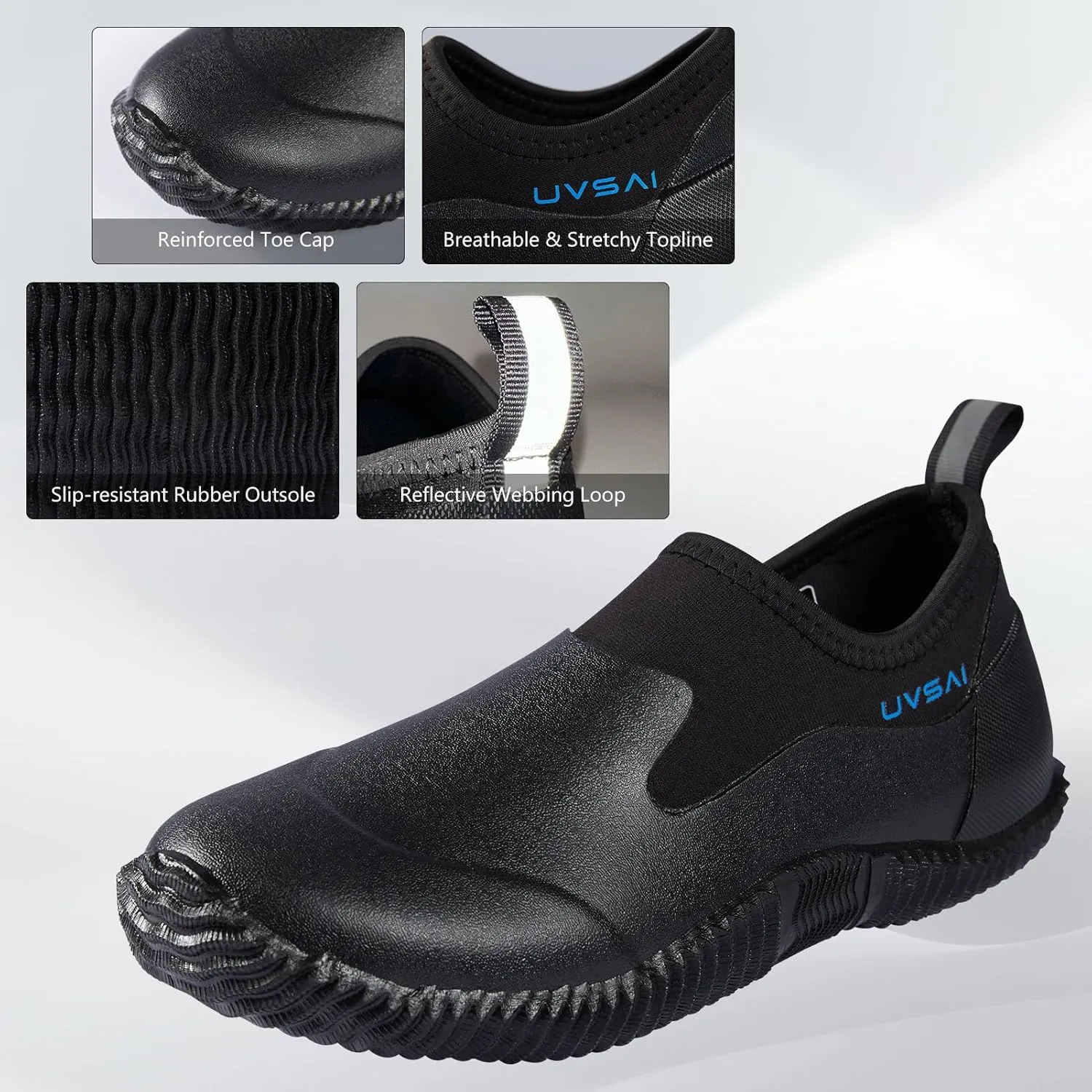 Mens Waterproof Garden Shoes Rain Boots Slip-On Footwear for Gardening Farming Camping Lawn Care Yard Work