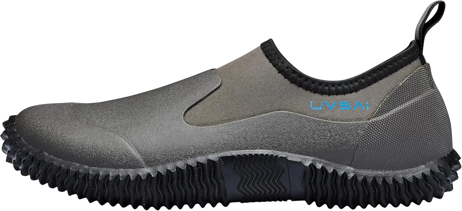 Mens Waterproof Garden Shoes Rain Boots Slip-On Footwear for Gardening Farming Camping Lawn Care Yard Work