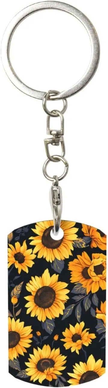 Metal Keychain for Car Motorcycle Rectangular Holder for Women Men,2 inche