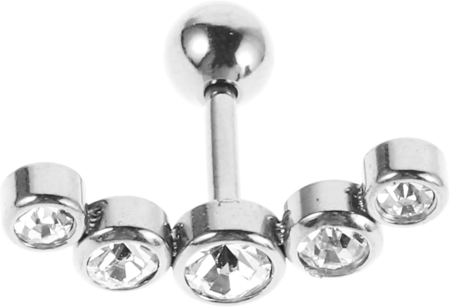 Minimalist Push in Earrings Hexagonal Cut Bone Studs for Women Fashion Statement Dangle Crystal