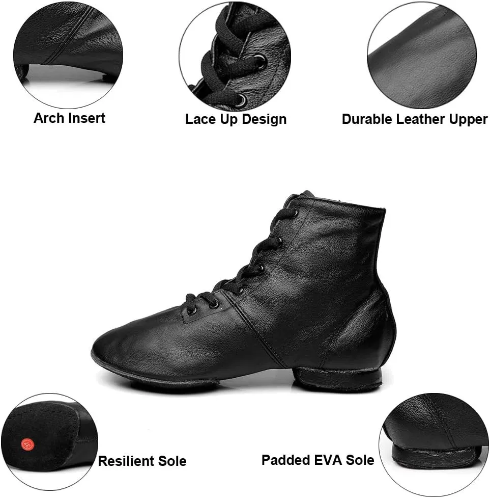 MSMAX Leather Jazz Dance Shoes Ballet Practice Performa Sneakers for Kids