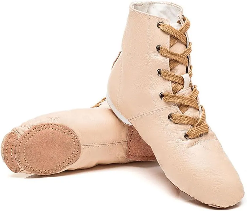 MSMAX Women Jazz Dance Sneakers Lace up Gymnastic Ankle Boots for Men