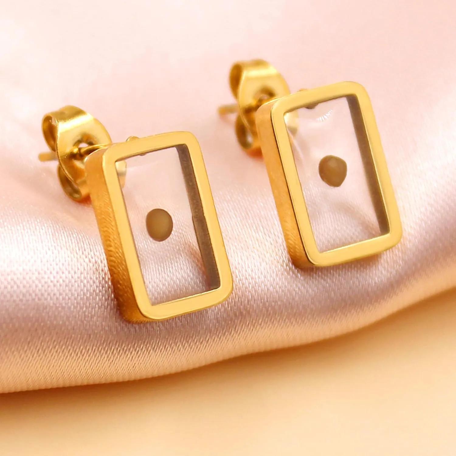 Mustard Seed Earrings, Matthew 17:20 Earrings, Rectangular Earrings, Mustard Seed Rectangular Earrings, Stainless Steel Christian Earrings, Women's Religious Jewelry Gifts