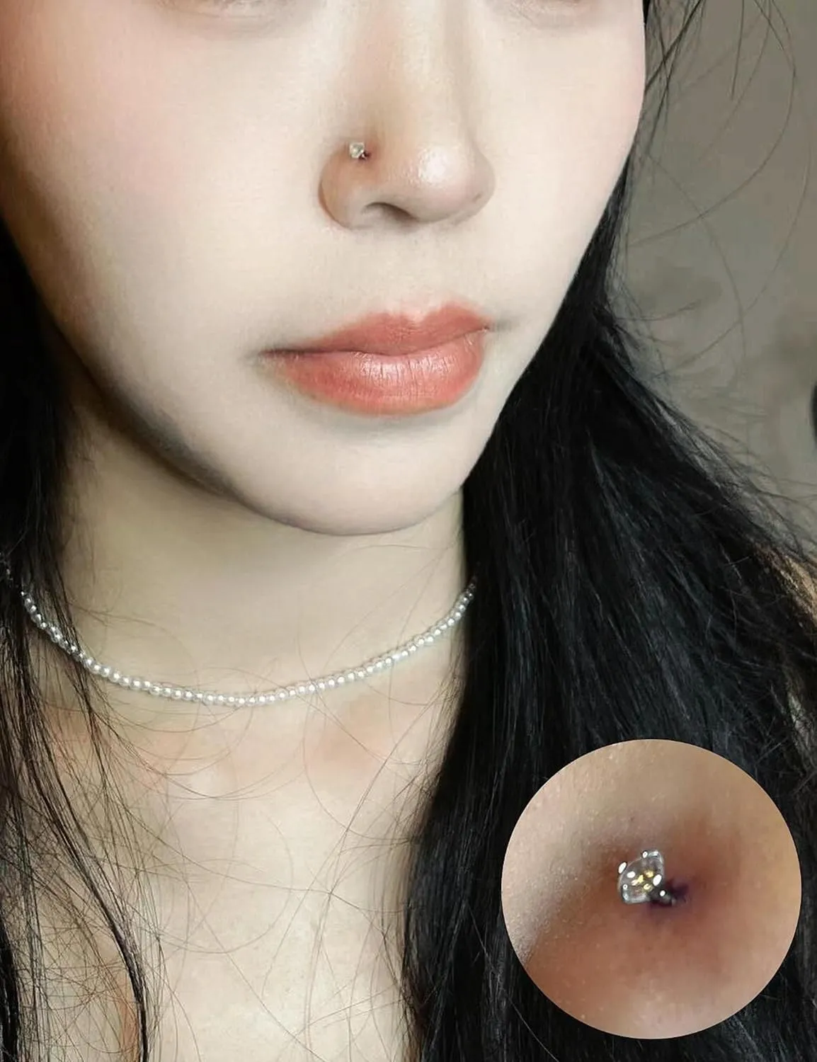 Ocptiy 20G 18G 16G Titanium Flat Back Nose Rings Studs Hypoallergenic Lip Labret Monroe Medusa Internally threaded Tragus Cartilage Helix Earrings Studs Piercing Jewelry for Women Men 6mm 8mm 10mm