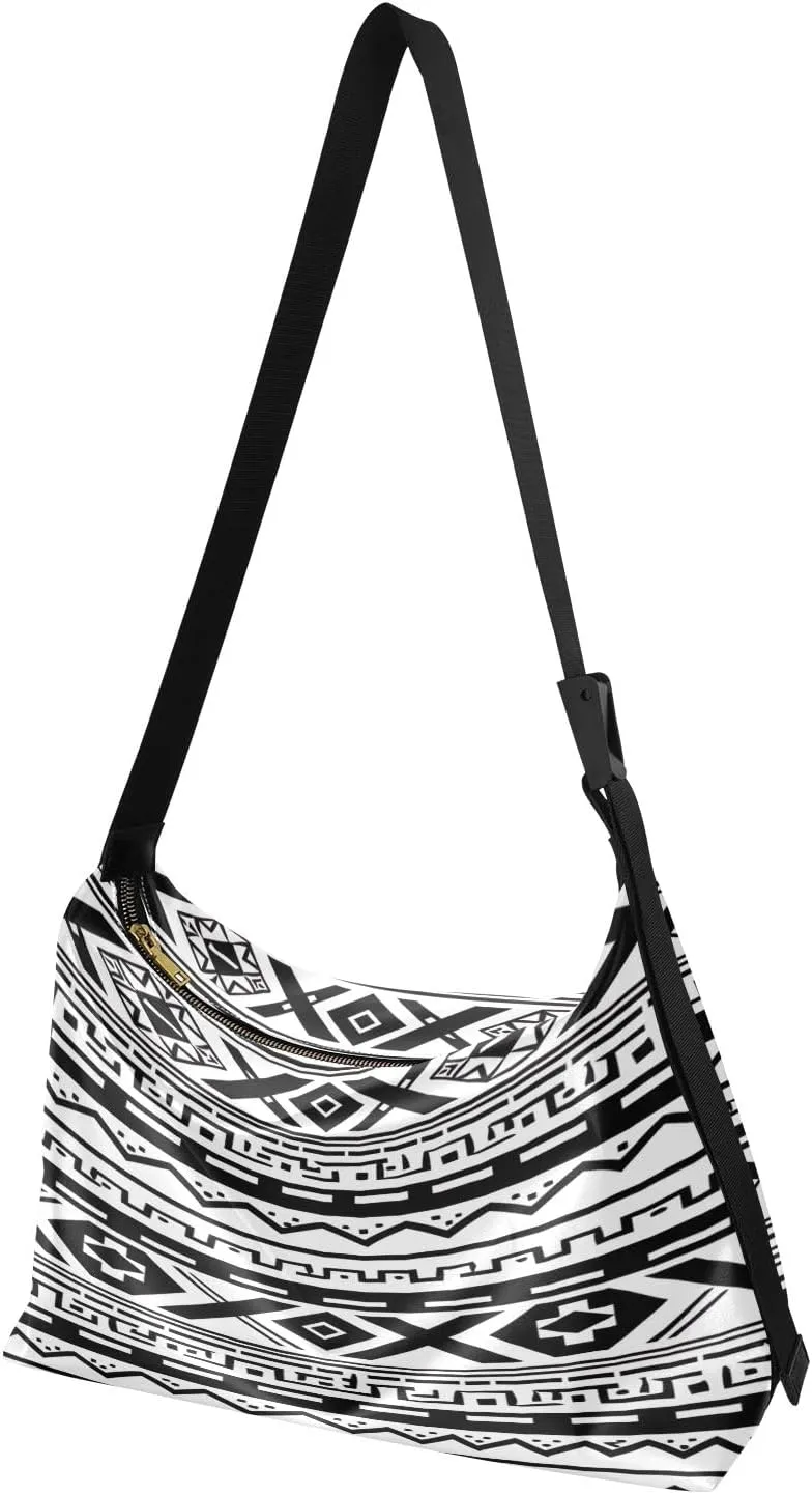 Oldstyle African Textile Leather Shoulder Bag, Lightweight Shoulder Hobo Bag, Long Shoulder Bag Women