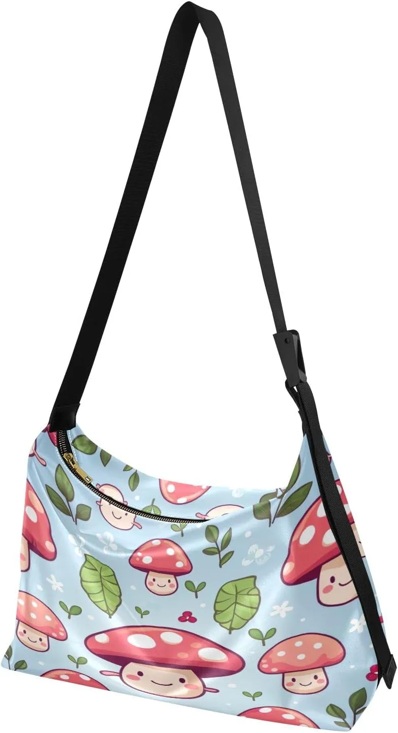 Oldstyle African Textile Leather Shoulder Bag, Lightweight Shoulder Hobo Bag, Long Shoulder Bag Women