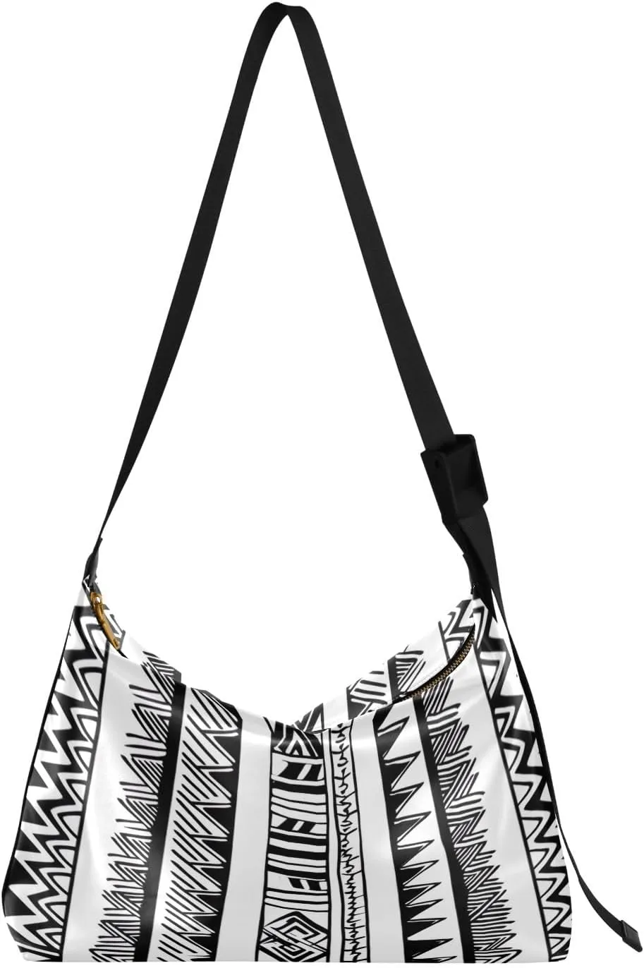Oldstyle African Textile Leather Shoulder Bag, Lightweight Shoulder Hobo Bag, Long Shoulder Bag Women