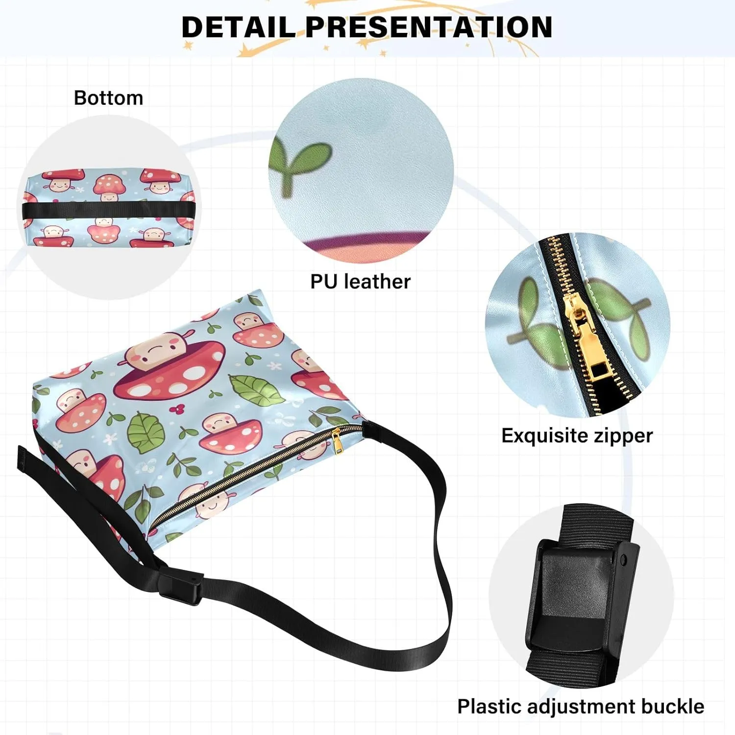 Oldstyle African Textile Leather Shoulder Bag, Lightweight Shoulder Hobo Bag, Long Shoulder Bag Women