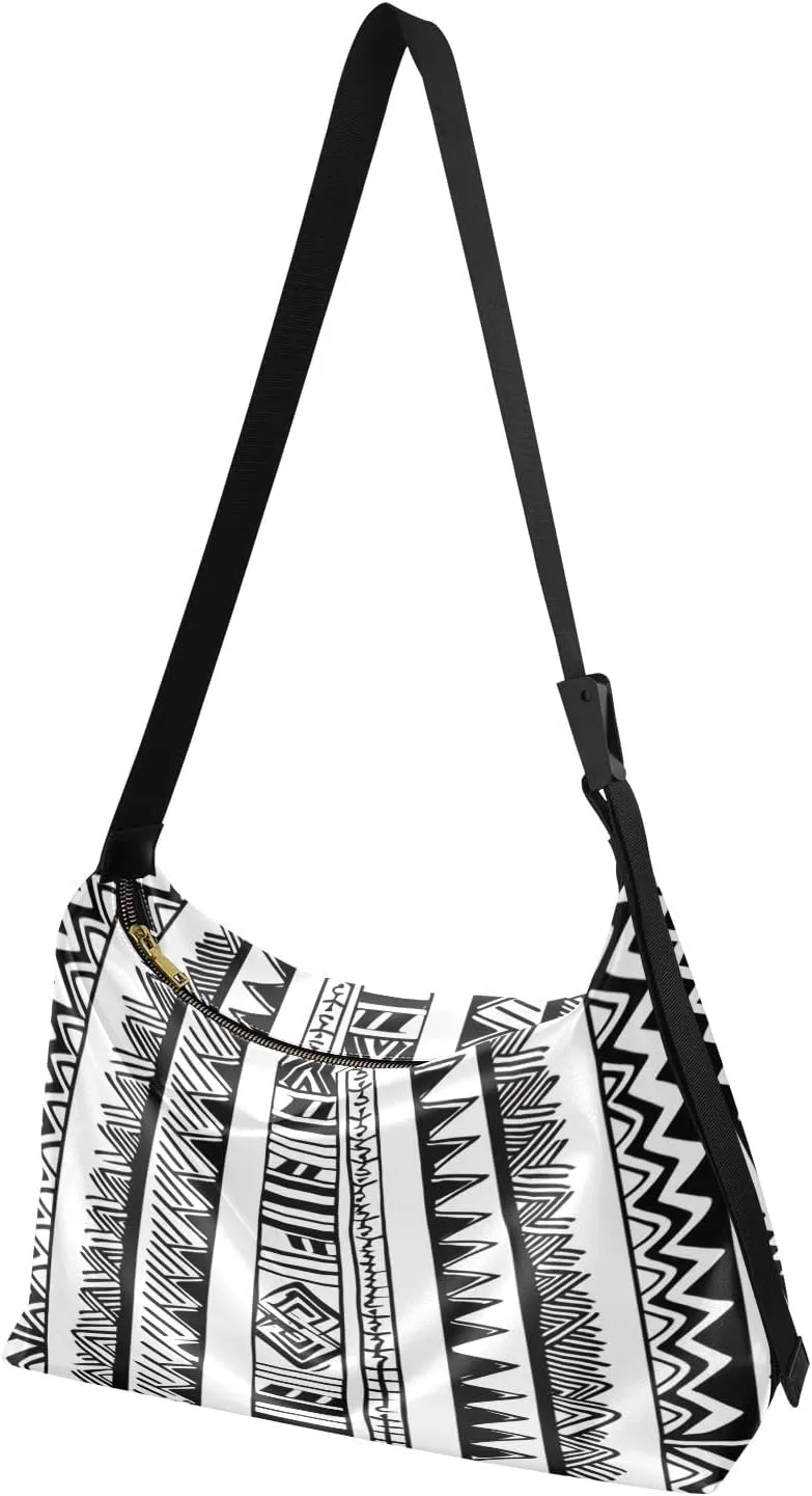 Oldstyle African Textile Leather Shoulder Bag, Lightweight Shoulder Hobo Bag, Long Shoulder Bag Women