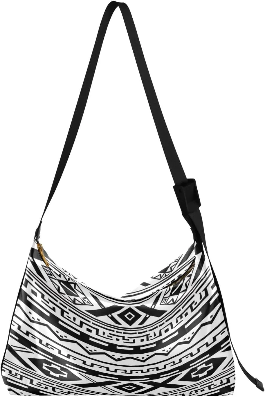 Oldstyle African Textile Leather Shoulder Bag, Lightweight Shoulder Hobo Bag, Long Shoulder Bag Women