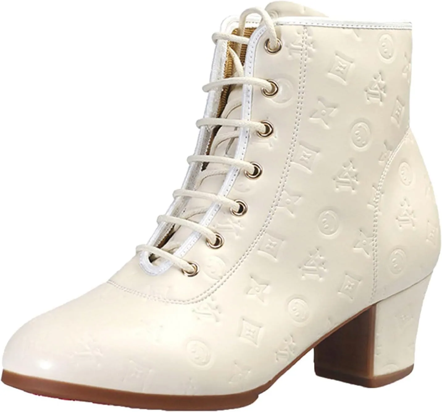 ONAIC Jazz Boots for Womens Leather Dance Boots Ballroom Dance Shoes Salsa Tango Sneakers