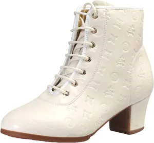ONAIC Jazz Boots for Womens Leather Dance Boots Ballroom Dance Shoes Salsa Tango Sneakers