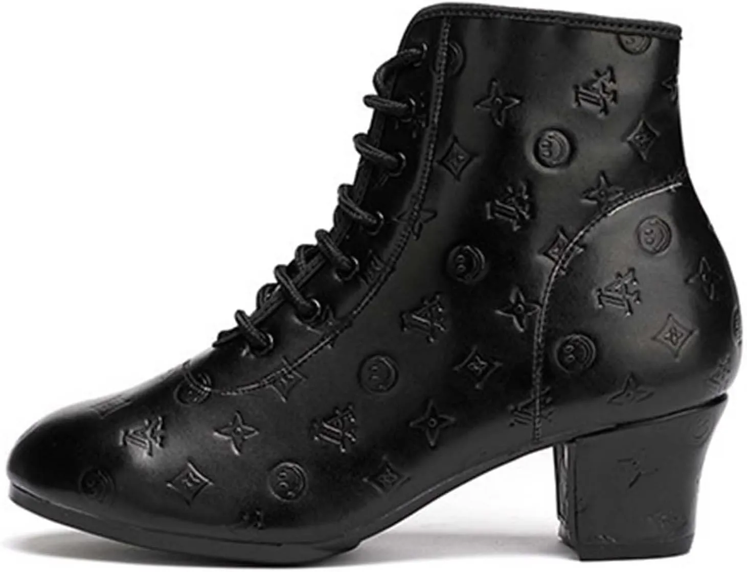 ONAIC Jazz Boots for Womens Leather Dance Boots Ballroom Dance Shoes Salsa Tango Sneakers