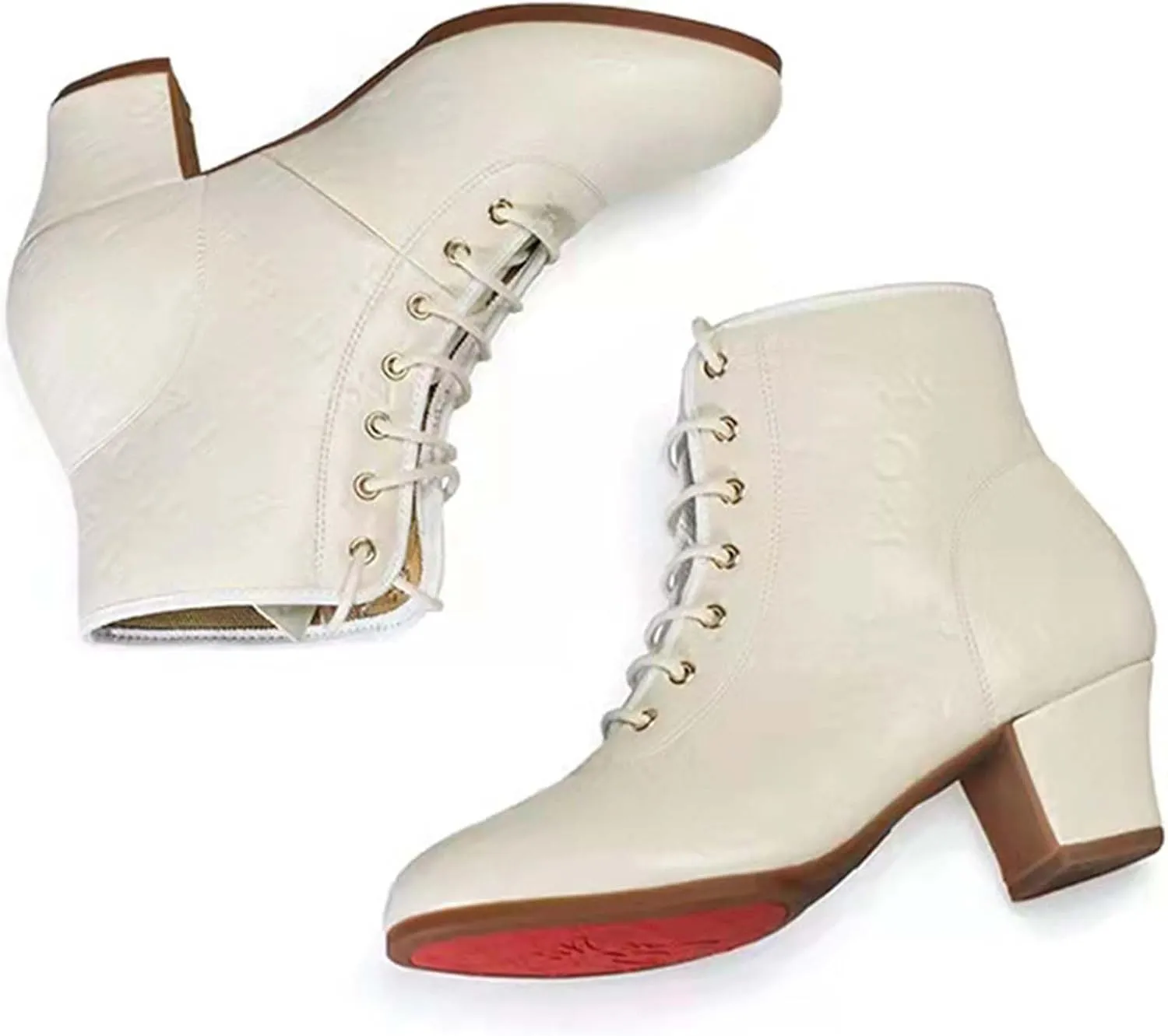 ONAIC Jazz Boots for Womens Leather Dance Boots Ballroom Dance Shoes Salsa Tango Sneakers