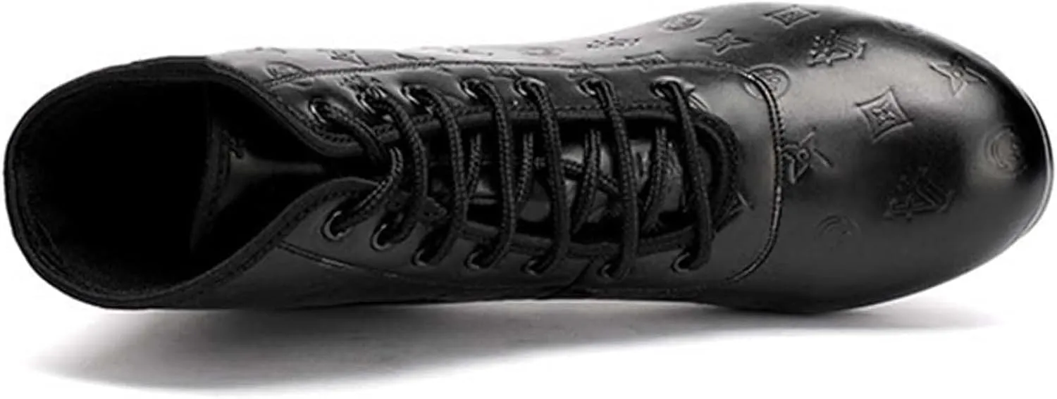ONAIC Jazz Boots for Womens Leather Dance Boots Ballroom Dance Shoes Salsa Tango Sneakers