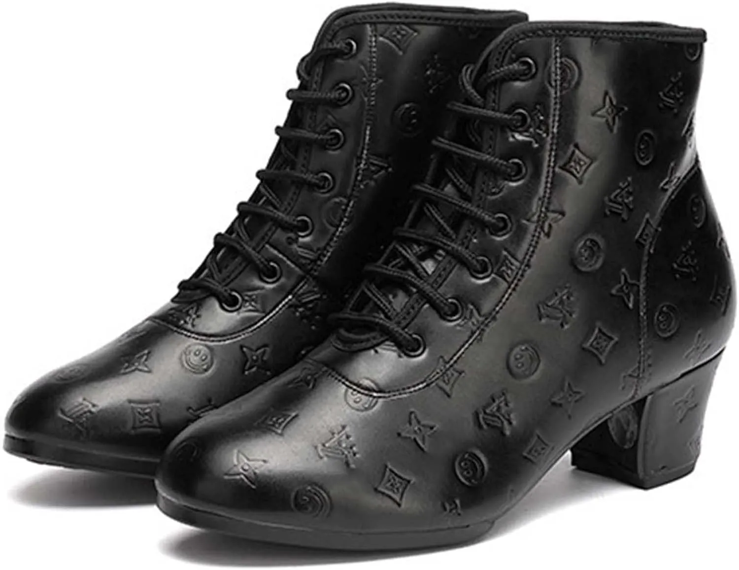 ONAIC Jazz Boots for Womens Leather Dance Boots Ballroom Dance Shoes Salsa Tango Sneakers