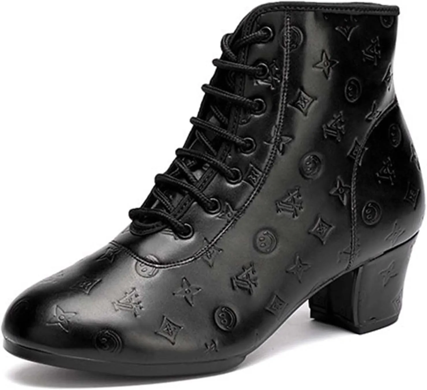 ONAIC Jazz Boots for Womens Leather Dance Boots Ballroom Dance Shoes Salsa Tango Sneakers
