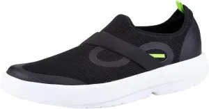 OOFOS OOmg Low Shoe, White & Black - Mens Size 10 - Lightweight Recovery Footwear - Reduces Stress on Feet, Joints & Back - Machine Washable