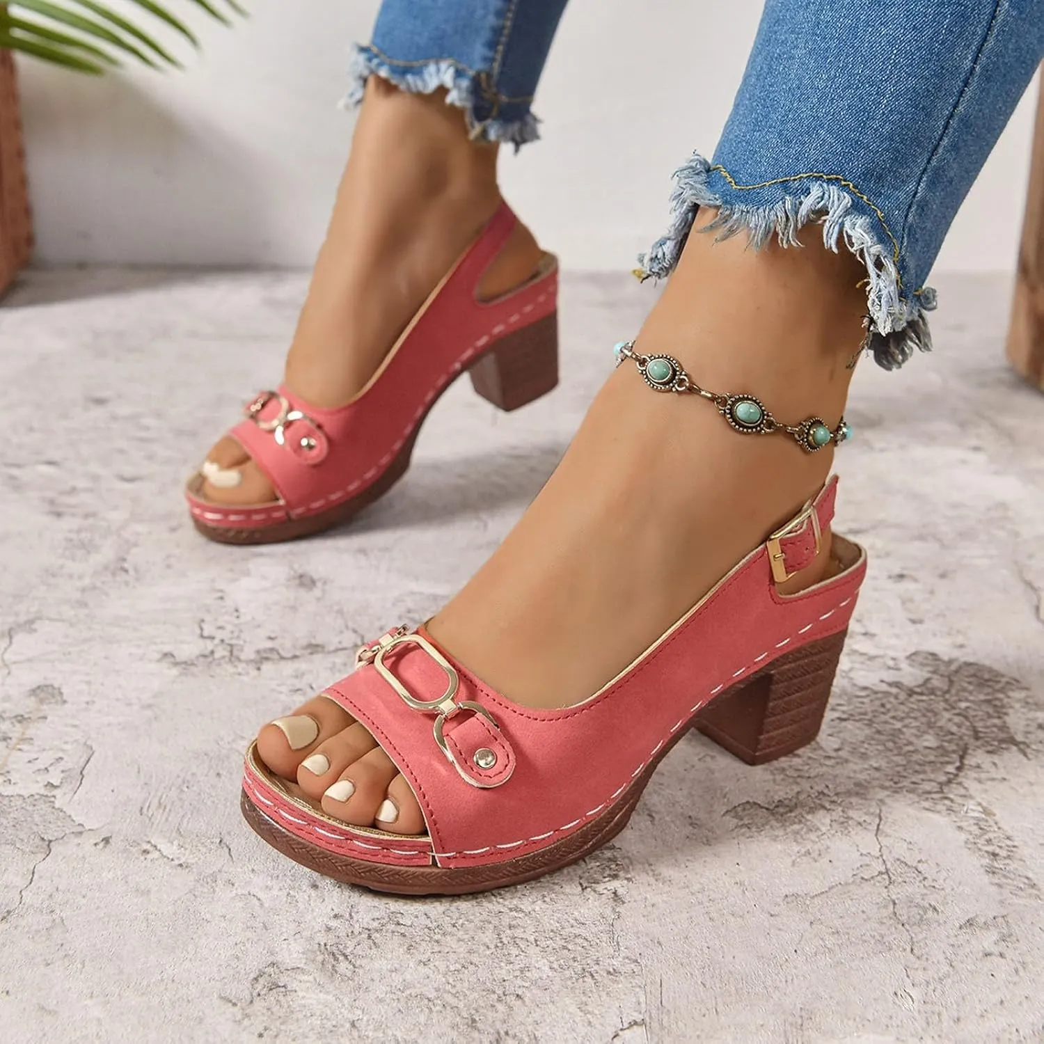 Orthopedic Platform Wedge Sandals for Women Walking Slippers Arch Support Summer Dressy Open Toe Ankle Strap Sandal Sandals Beach Boho Shoes Comfortable Outdoor Shoes