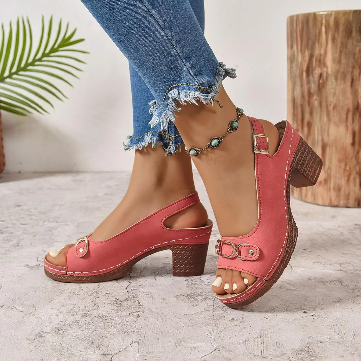 Orthopedic Platform Wedge Sandals for Women Walking Slippers Arch Support Summer Dressy Open Toe Ankle Strap Sandal Sandals Beach Boho Shoes Comfortable Outdoor Shoes