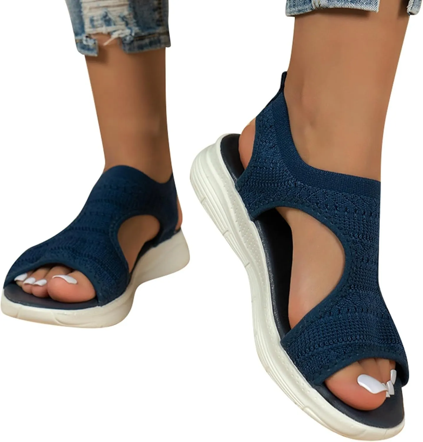 Orthopedic Sandals for Women Arch Support Sandals Women's Comfortable Plantar Fasciitis Non-Slip Sandal, Casual Open Toe Mesh Sport Shoes Walking Platform Dress Sandal