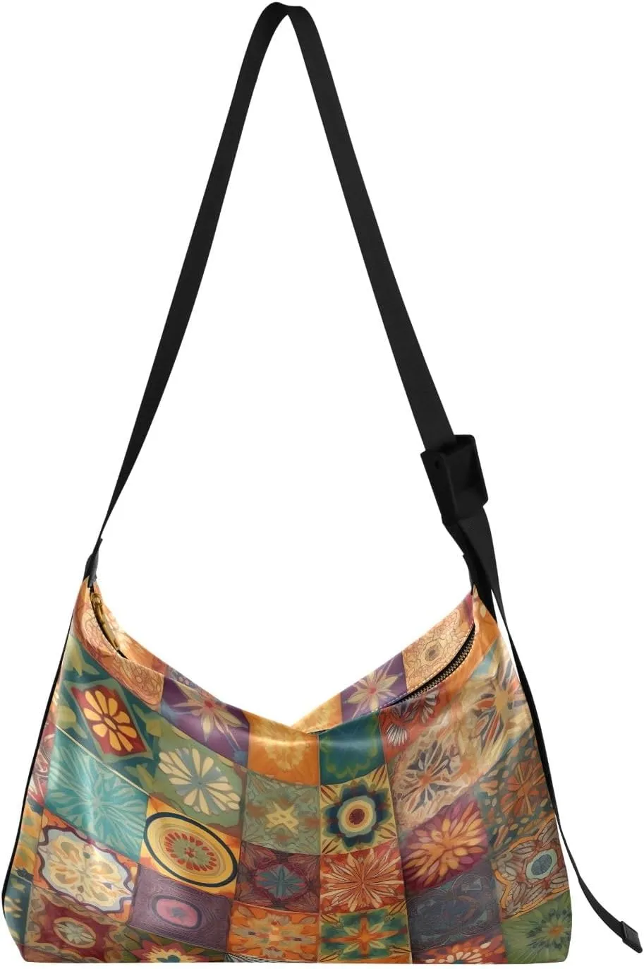 Patches of Buttons with Colors Cross Body Shoulder Bag Leather, Women's Shoulder Bag, Leather Shoulder Bag